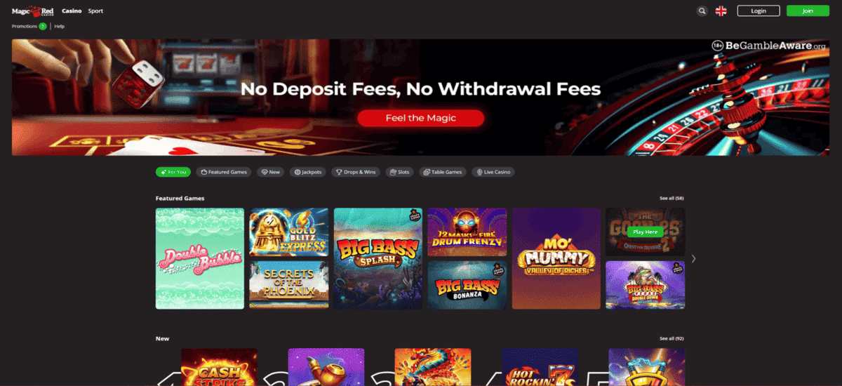 MagicRed casino fast withdrawal UK